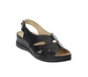 Czarne sandały damskie komfortowe ze skóry naturalnej szyte na rzep Helios