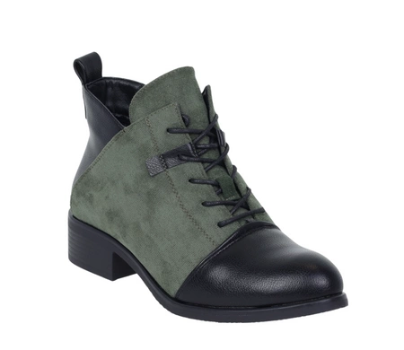 Jesienno-zimowe botki damskie płaskie ocieplane garniturowe