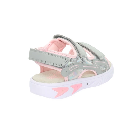 Elegancko-sportowe sandały dziecięce dla dziewczynki na rzepy świecące podeszwy American