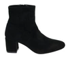 Czarne zamszowe botki na średnim obcasie dopasowane do nogi Mirabel