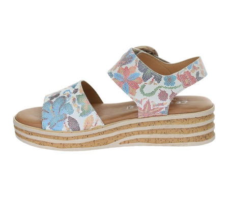 Kolorowe sandały damskie ze skóry naturalnej na grubej podeszwie Hiszpańskie El Pimpi