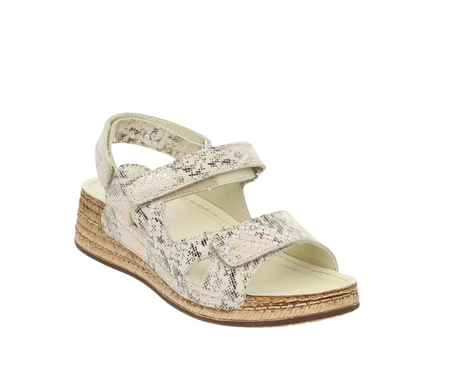 Eleganckie ortopedyczne sandały damskie skórzane na rzepy HELIOS