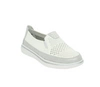 Skórzane białe damskie tenisówki eleganckie szyte wsuwane półbuty Jezzi