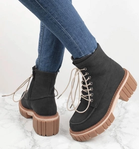 Granatowe traperki botki ocieplane Jezzi 22BT35-5044