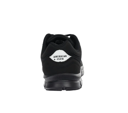 Wygodne adidasy męskie czarne oddychające z profilowaną wkładką American Club