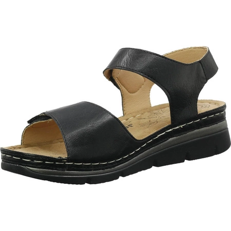 Sandały czarne płaskie komfortowe ortopedyczne Jezzi