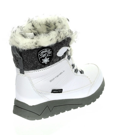 Białe śniegowce damskie buty zimowe w małych rozmiarach American Club