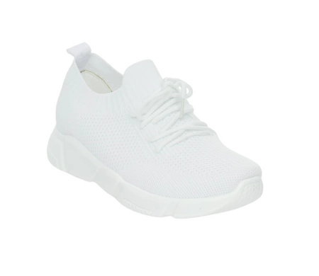 Białe buty damskie pełne wsuwane z siatki NEWS