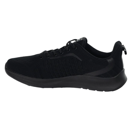 Czarne lekkie siateczkowe adidasy męskie z profilowaną wkładką American Club