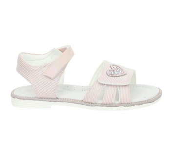 Różowe sandały dla dziewczynki eleganckie skórzane na rzepy American Club