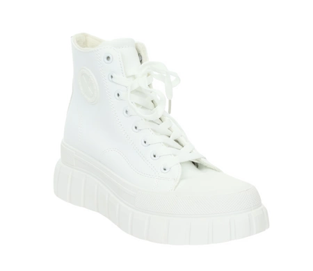 Białe trampki damskie ocieplane na platformie grubej podeszwie ROKOWE