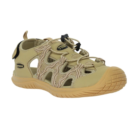 Zabudowane sandały damskie z gumowym noskiem trekkingowe górskie American Club