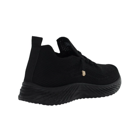 Lekkie czarne adidasy damskie slip-on z siatki NEWS