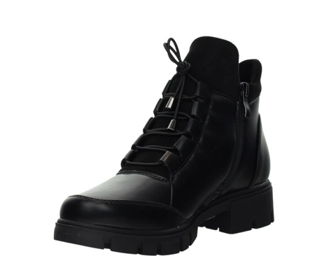 Czarne buty zimowe damskie na płaskiej podeszwie trapery Jezzi