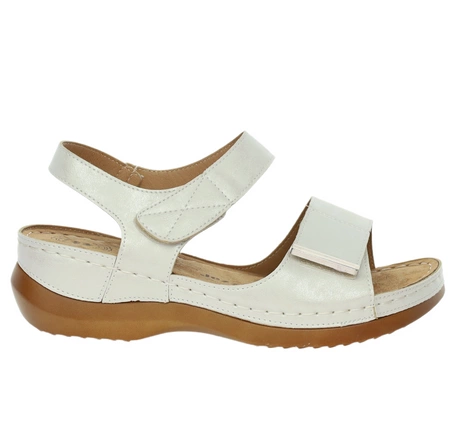 Srebrne eleganckie sandały damskie komfortowe Jezzi