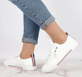 Białe trampki adidasy damskie z eko skóry NEWS