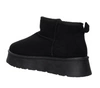 Czarne zamszowe botki niskie na platformie EMU śniegowce mukluki- rozmiarówka zaniżona
