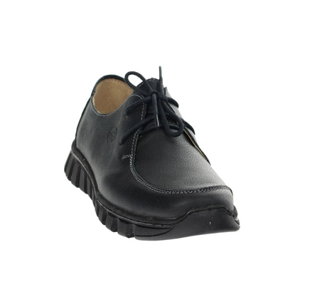 Czarne półbuty damskie skórzane szyte Helios 403