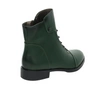 Ciemnozielone botki damskie na płaskim obcasie ocieplane klasyczne Jezzi