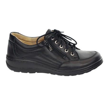 Czarne półbuty damskie skórzane komfortowe Helios 411