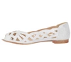 Białe posrebrzane ażurowe czółenka płaskie baleriny eleganckieJezzi