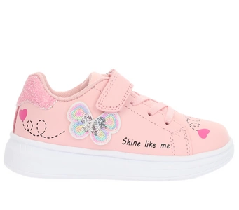 Adidasy dla dziewczynki pudrowy róż z motylkiem American Club