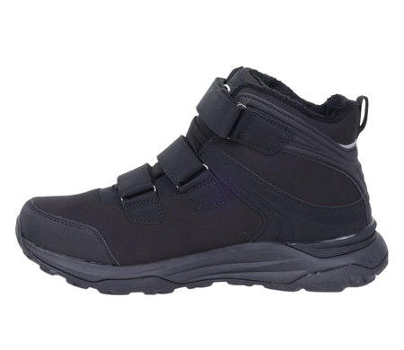 Czarne buty zimowe męskie nieprzemakalne trzewiki na rzepy American Club