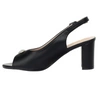 Czarne eleganckie sandały na obcasie zabudowane Jezzi