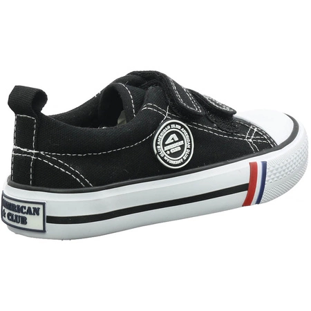 Czarne trampki dziecięce na rzepy do przedszkola American Club LH35/22