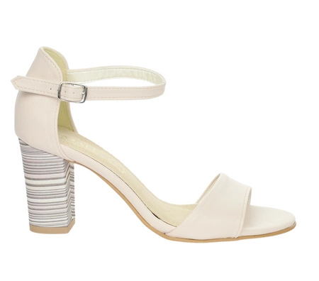 Eleganckie sandały na wysokim obcasie słupku z zakrytą piętą Azali - Produkt Polski