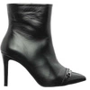 Czarne botki damskie na szpilce skórzane Gino Fabiani