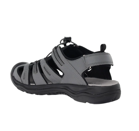 Szare sandały męskie trekkingowe z gumowym noskiem American Club