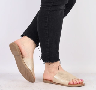 Złote klapki japonki damskie eleganckie Jezzi