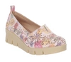 Eleganckie i komfortowe półbuty damskie wsuwane w różowe kwiatki Jezzi