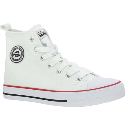 Białe trampki wysokie do kostki sznurowane American Club