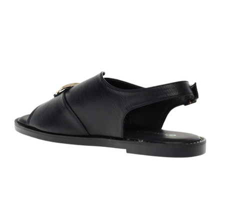 Czarne płaskie sandały damskie zabudowane VINCEZA