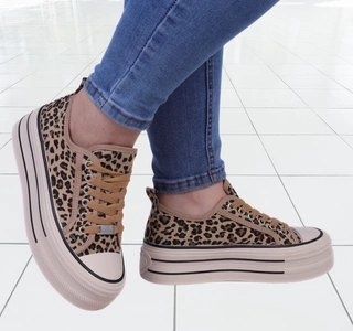 Trampki damskie na platformie panterka lampard NEWS