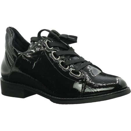 Jazzówki czarne półbuty damskie lakierowane Jezzi