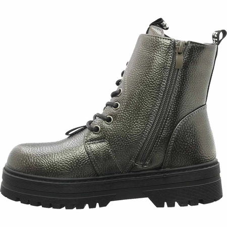 Botki ocieplane dziewczęce sznurowane na zamek MissE