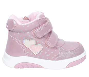Różowe buty zimowe dla dziewczynki na rzepy ciepłe i tanie American
