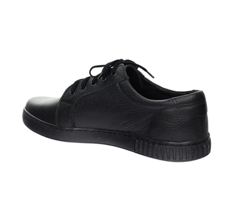 Czarne skórzane adidasy męskie półbuty sportowe POLBUT