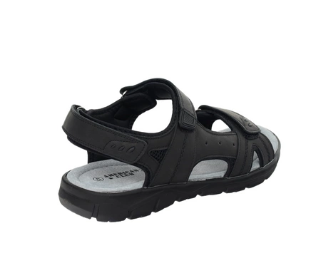 Czarne skórzane sandały męskie wytrzymałe American Club