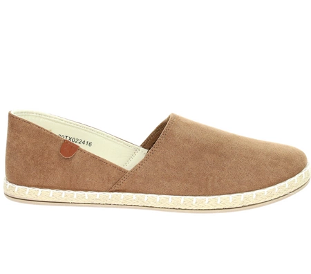 Karmelowe mokasyny damskie espadryle NEWS