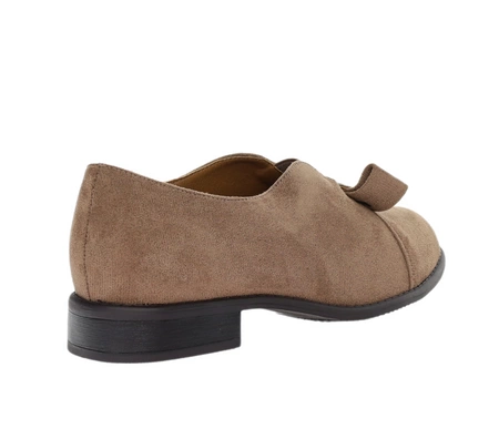 Brązowe komfortowe półbuty płaskie wsuwane Jezzi