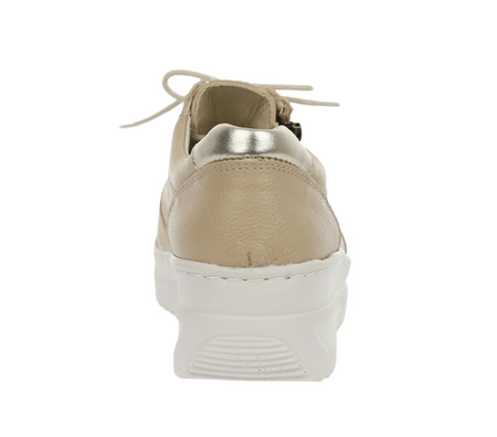 Skórzane beżowe adidasy damskie Helios