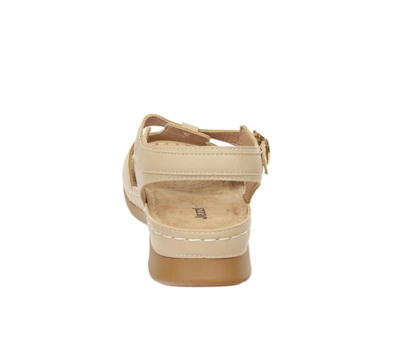 Eleganckie sandały damskie beżowe na lekkiej i komfortowej podeszwie Jezzi