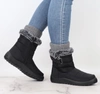 Czarne ciepłe i eleganckie śniegowce damskie buty termiczne wodoodporne Jezzi