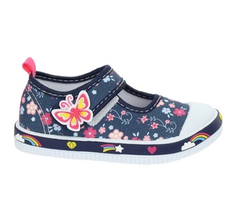 Kolorowe tenisówki dla dziewczynki na rzepy z motylkiem American Club
