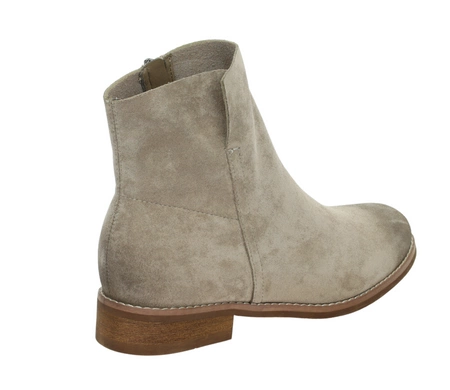 Beżowe nobukowe botki damskie płaskie jesienne nieocieplane MILANO