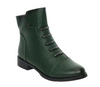 Ciemnozielone botki damskie na płaskim obcasie ocieplane klasyczne Jezzi